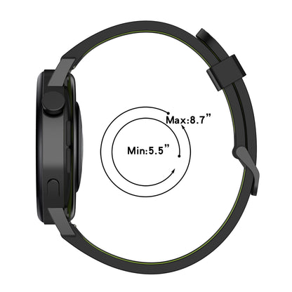 20mm Stripes Design Bi-color Silicone Soft Watch Band Adjustable Wrist Strap for Huawei Watch GT3 42mm/Samsung Galaxy Watch4 40mm/44mm