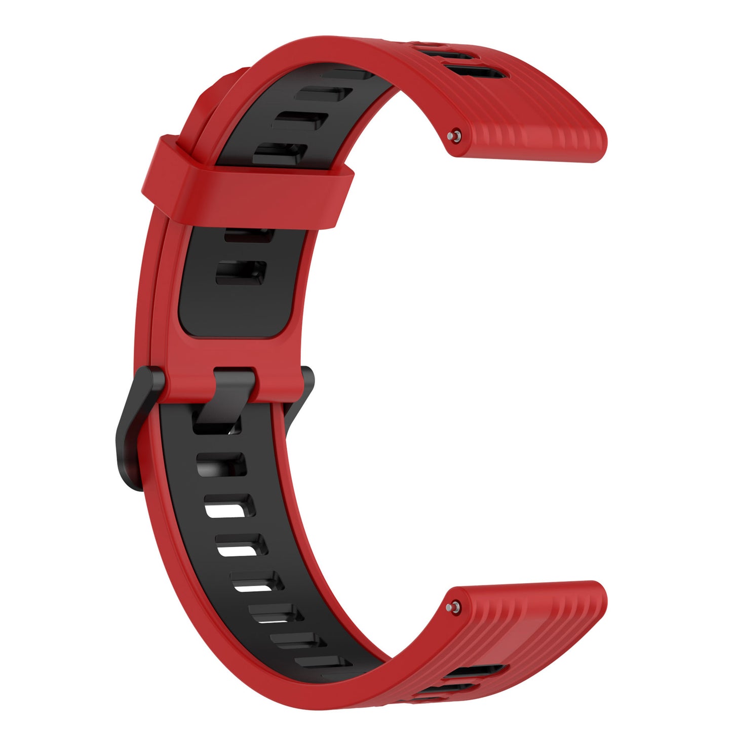 20mm Stripes Design Bi-color Silicone Soft Watch Band Adjustable Wrist Strap for Huawei Watch GT3 42mm/Samsung Galaxy Watch4 40mm/44mm