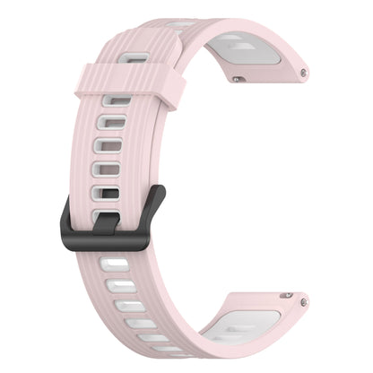 20mm Stripes Design Bi-color Silicone Soft Watch Band Adjustable Wrist Strap for Huawei Watch GT3 42mm/Samsung Galaxy Watch4 40mm/44mm