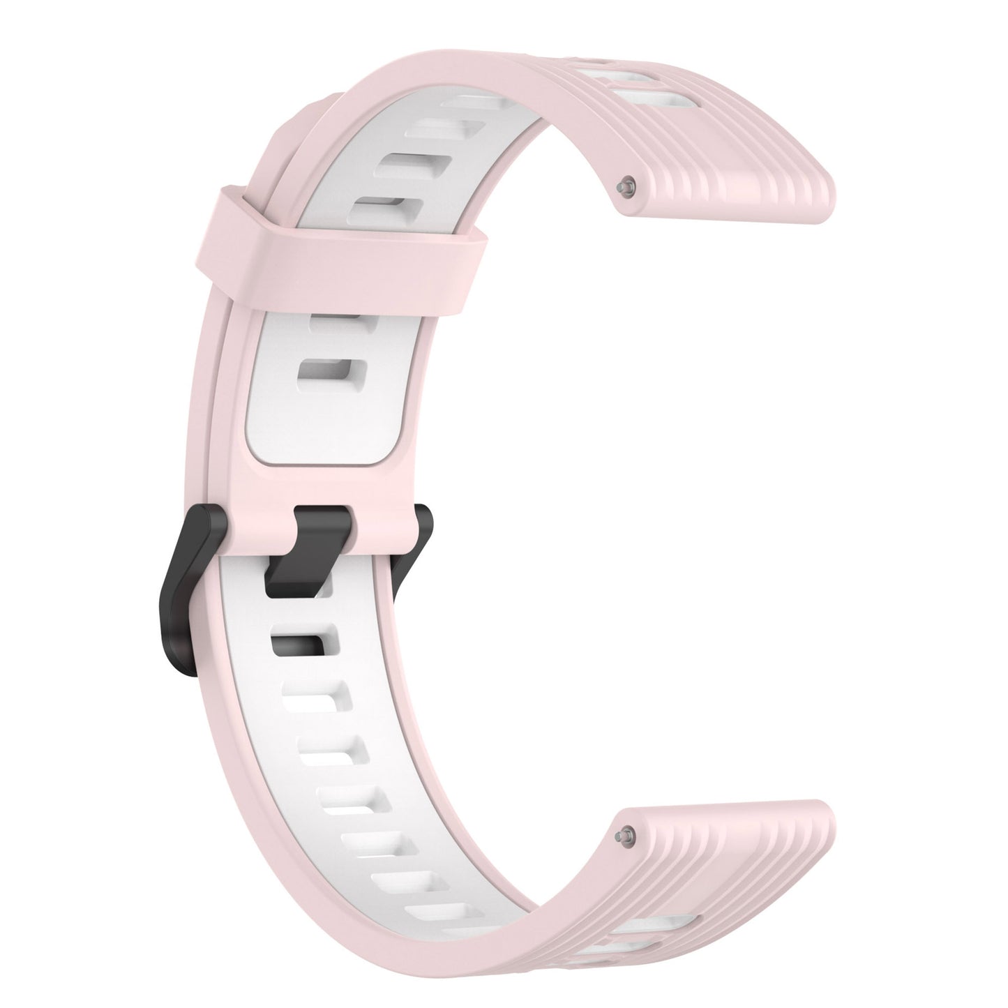 20mm Stripes Design Bi-color Silicone Soft Watch Band Adjustable Wrist Strap for Huawei Watch GT3 42mm/Samsung Galaxy Watch4 40mm/44mm