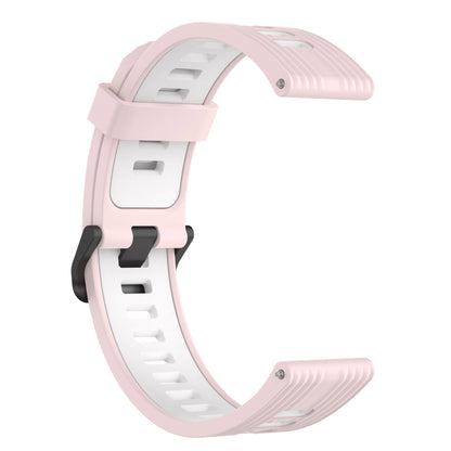 20mm Stripes Design Bi-color Silicone Soft Watch Band Adjustable Wrist Strap for Huawei Watch GT3 42mm/Samsung Galaxy Watch4 40mm/44mm