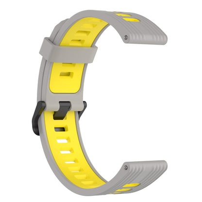 20mm Stripes Design Bi-color Silicone Soft Watch Band Adjustable Wrist Strap for Huawei Watch GT3 42mm/Samsung Galaxy Watch4 40mm/44mm
