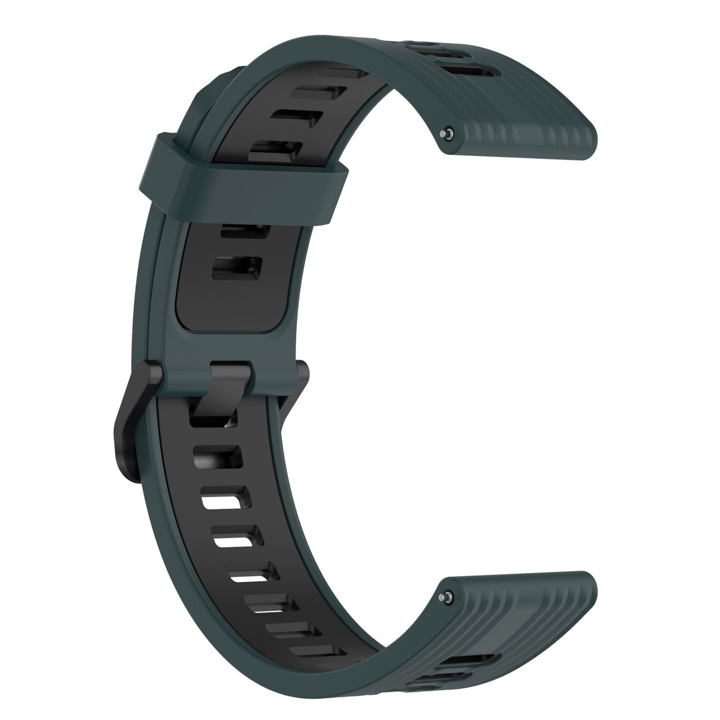 20mm Stripes Design Bi-color Silicone Soft Watch Band Adjustable Wrist Strap for Huawei Watch GT3 42mm/Samsung Galaxy Watch4 40mm/44mm