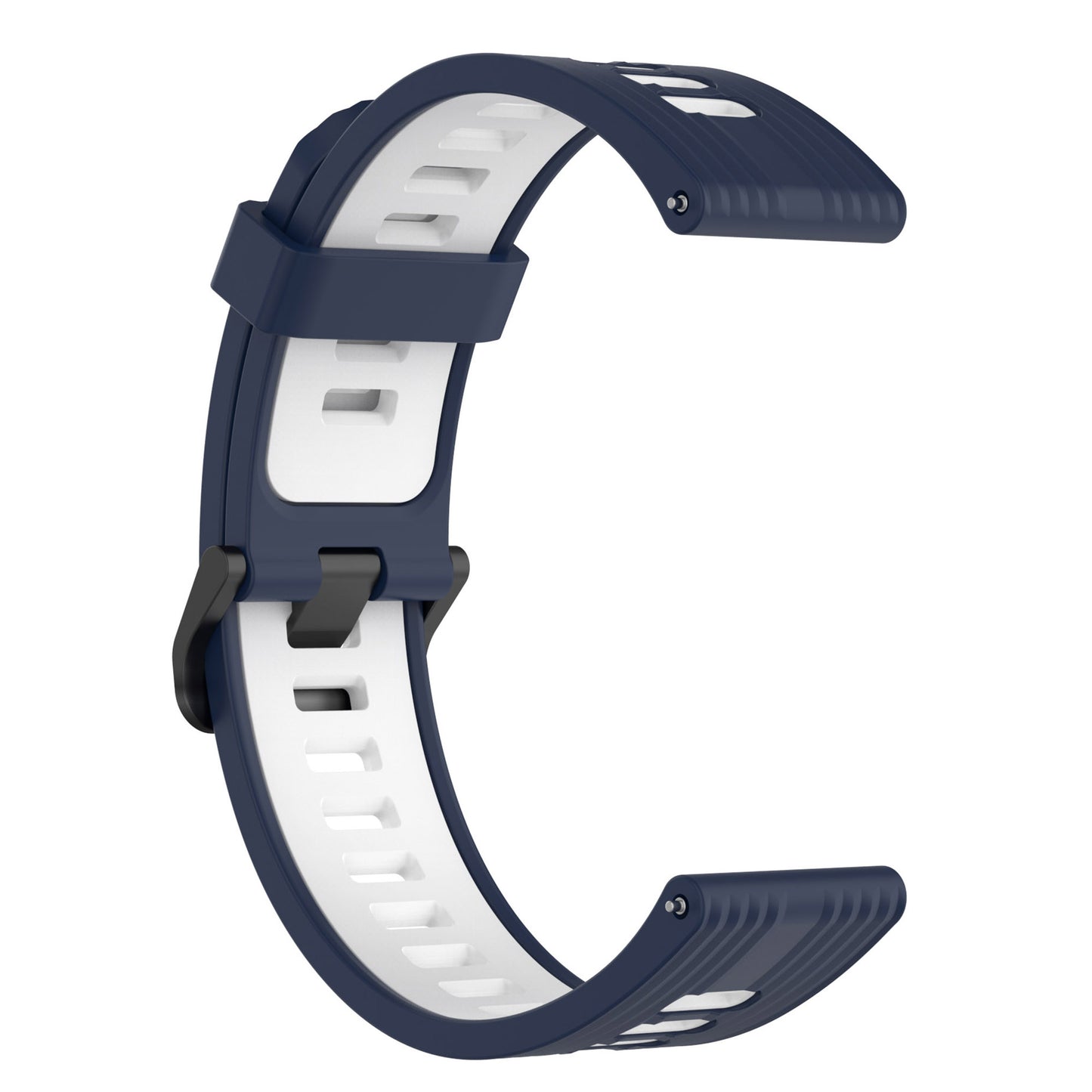 20mm Stripes Design Bi-color Silicone Soft Watch Band Adjustable Wrist Strap for Huawei Watch GT3 42mm/Samsung Galaxy Watch4 40mm/44mm