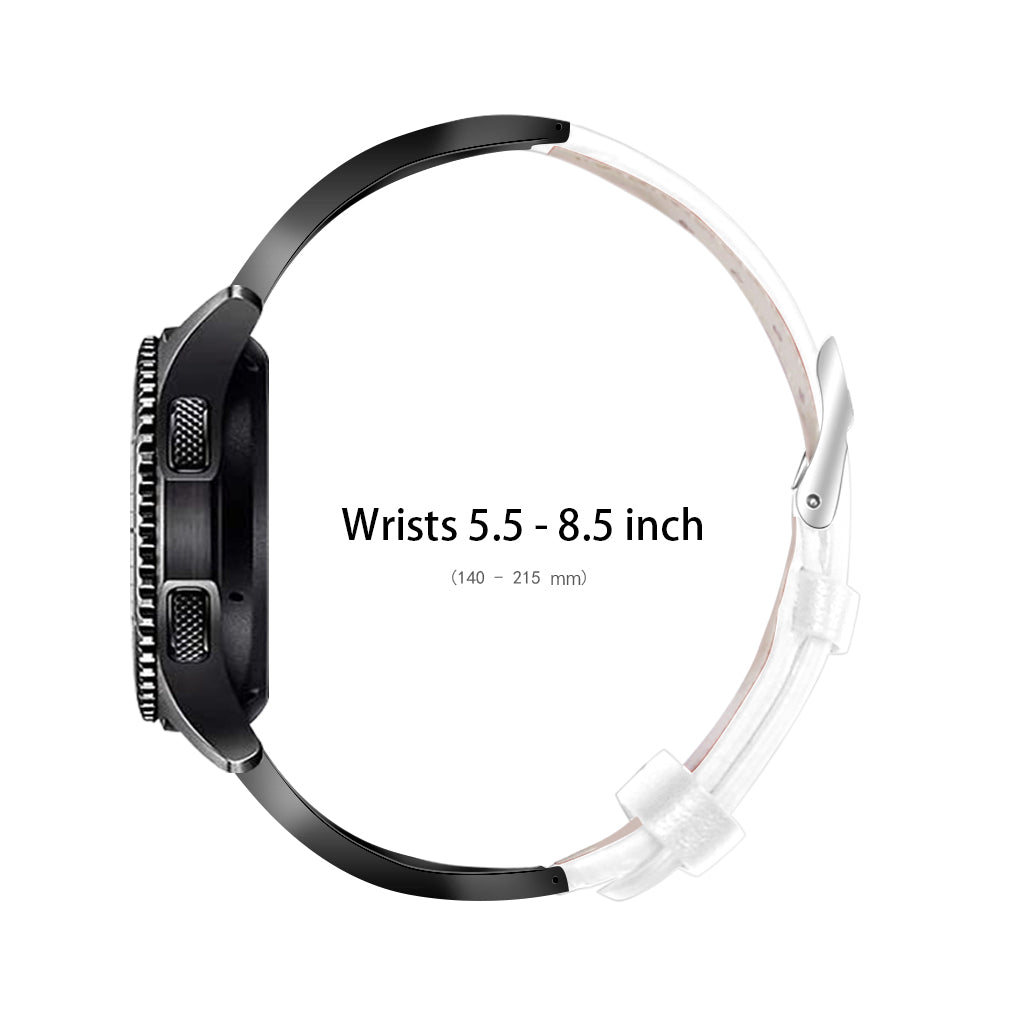 Rhinestones Decor Ceramic+Genuine Leather Smart Watch Strap for Honor Watch Magic/Watch Dream
