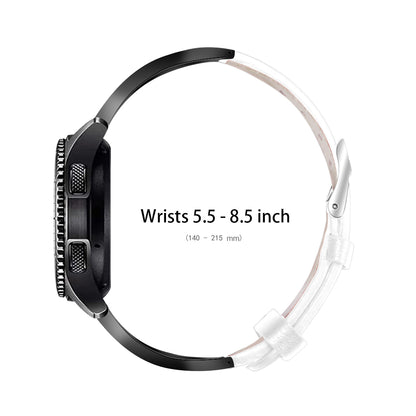 Rhinestones Decor Ceramic+Genuine Leather Smart Watch Strap for Honor Watch Magic/Watch Dream