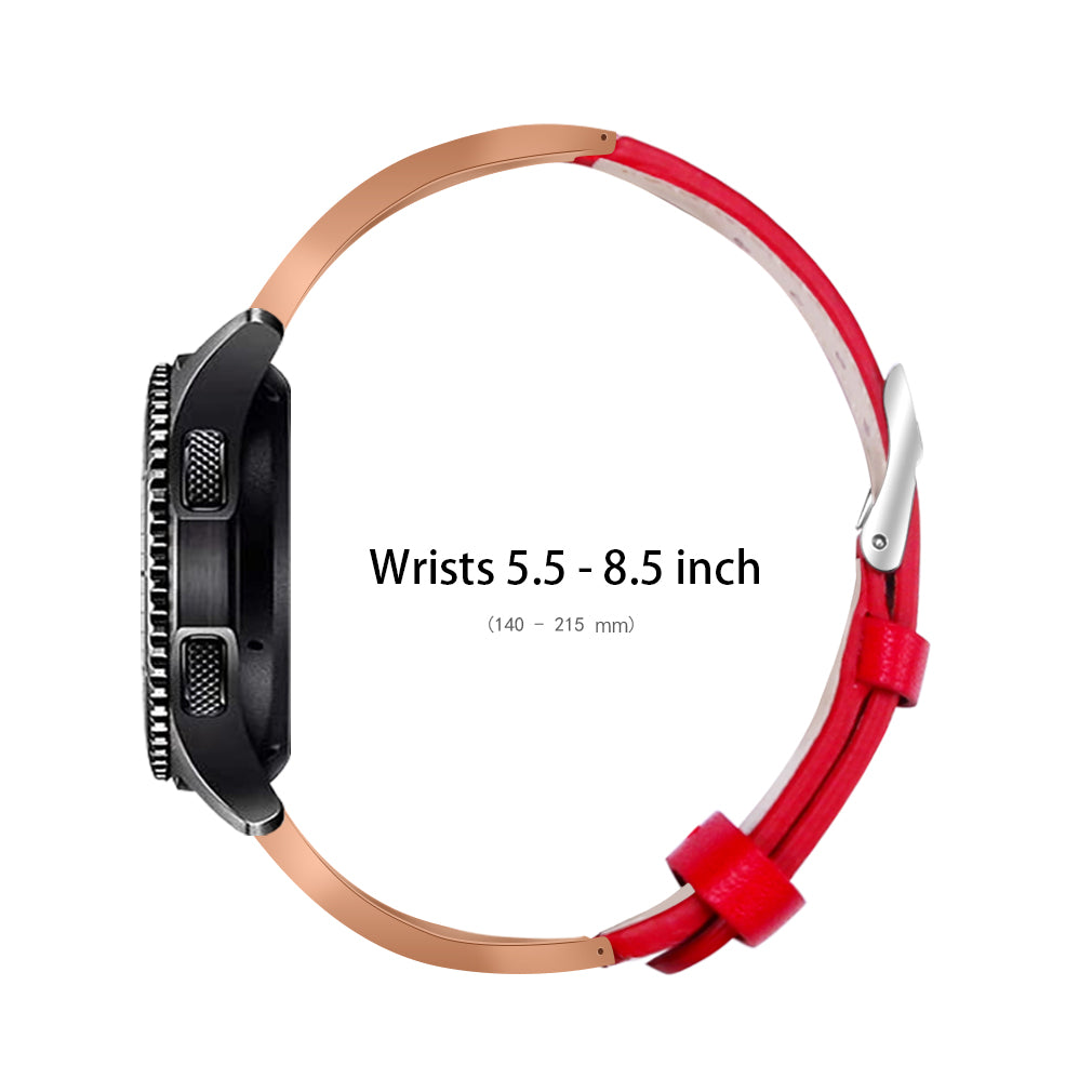 Rhinestones Decor Ceramic+Genuine Leather Smart Watch Strap for Honor Watch Magic/Watch Dream