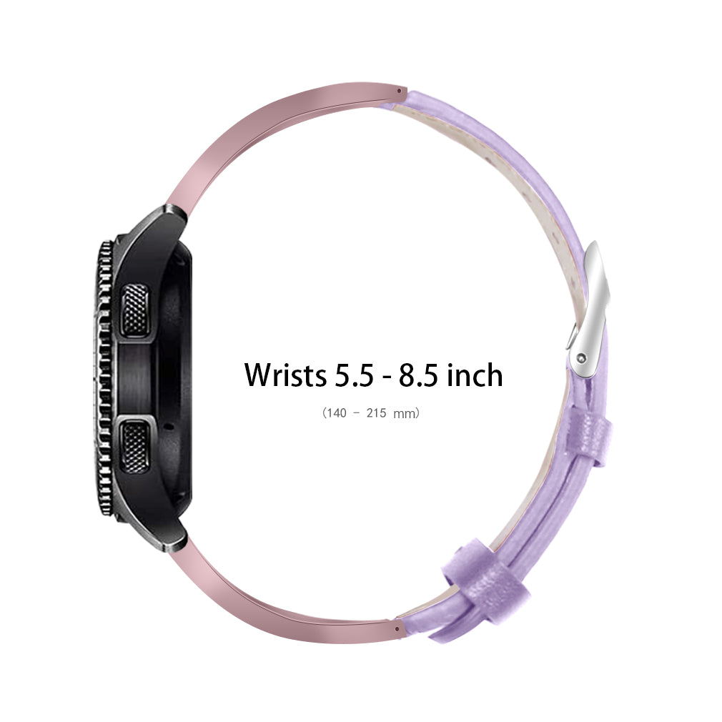 Rhinestones Decor Ceramic+Genuine Leather Smart Watch Strap for Honor Watch Magic/Watch Dream