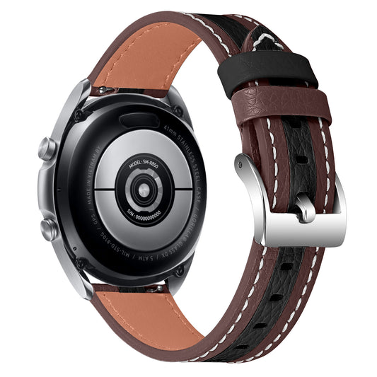 20mm Cowhide Leather Band for Motorola Moto 360 42mm (2nd Gen) Stylish Color Splicing Smart Watch Replacement Wrist Strap