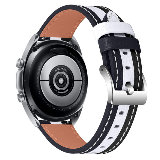 20mm Cowhide Leather Strap for LG Watch Sport Color Splicing Design Replacement Smart Watch Wrist Band