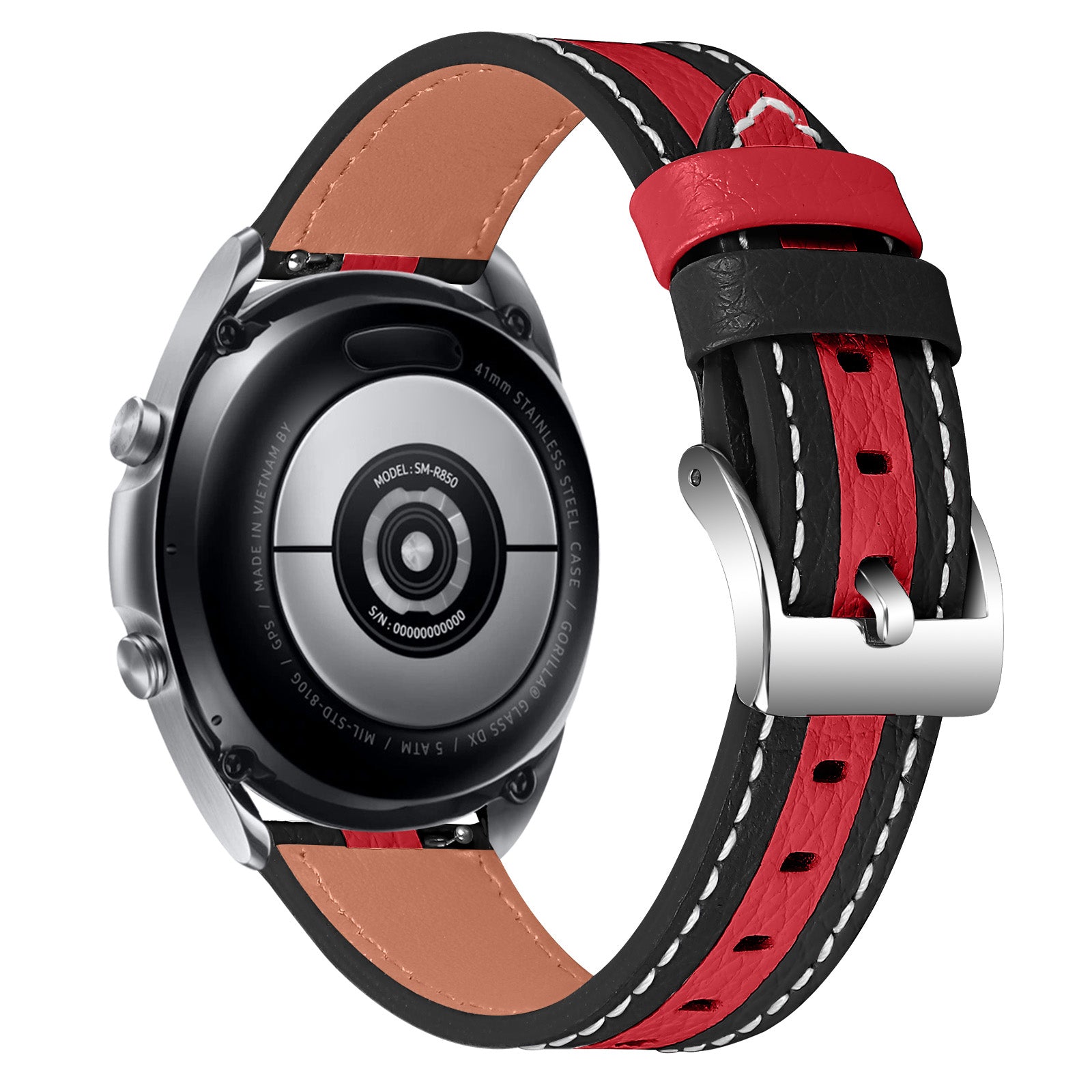 20mm Cowhide Leather Strap for LG Watch Sport Color Splicing Design Replacement Smart Watch Wrist Band