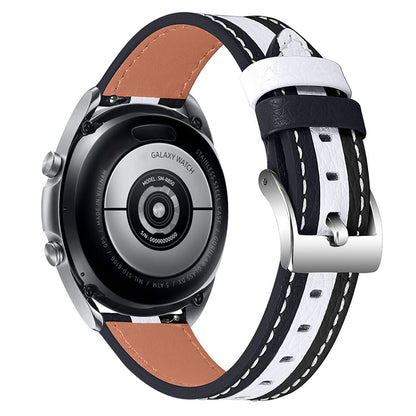 20mm Replacement Watch Strap for Huawei Watch GT 2 42mm/Watch 2 Color Splicing Adjustable Cowhide Leather Wrist Band
