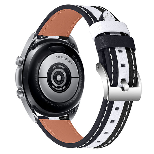 20mm Replacement Watch Strap for Huawei Watch GT 2 42mm/Watch 2 Color Splicing Adjustable Cowhide Leather Wrist Band