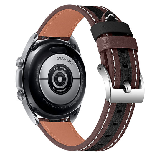 20mm Replacement Watch Strap for Huawei Watch GT 2 42mm/Watch 2 Color Splicing Adjustable Cowhide Leather Wrist Band