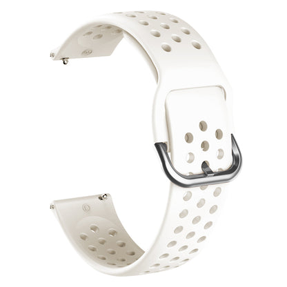 20mm Universal Round Holes Breathable Silicone Smart Watch Strap Replacement Wrist Band