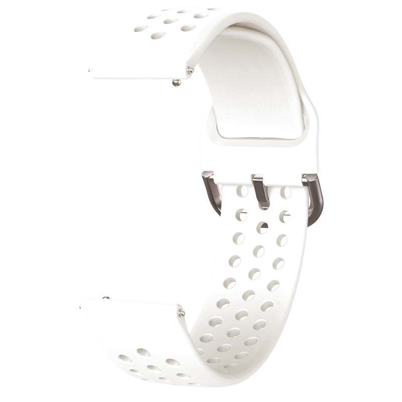 20mm Universal Round Holes Breathable Silicone Smart Watch Strap Replacement Wrist Band