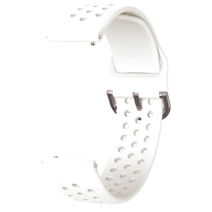 20mm Universal Round Holes Breathable Silicone Smart Watch Strap Replacement Wrist Band