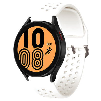 20mm Universal Round Holes Breathable Silicone Smart Watch Strap Replacement Wrist Band