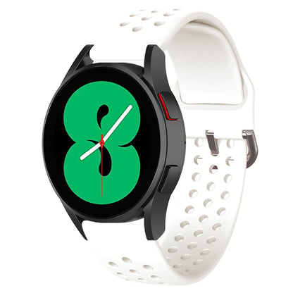 20mm Universal Round Holes Breathable Silicone Smart Watch Strap Replacement Wrist Band