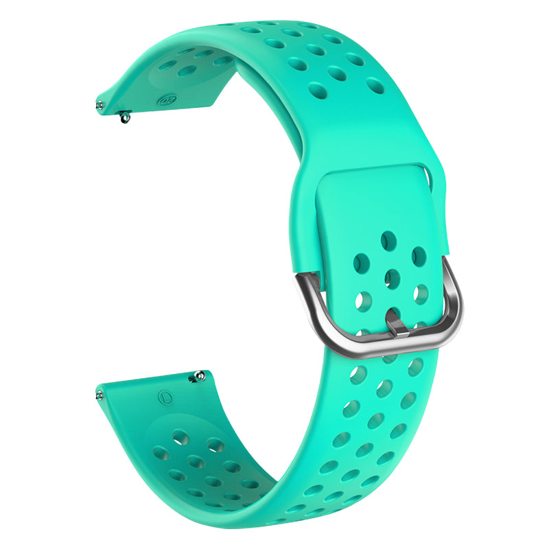 20mm Universal Round Holes Breathable Silicone Smart Watch Strap Replacement Wrist Band
