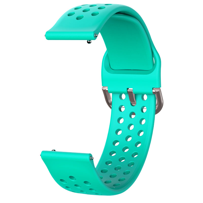20mm Universal Round Holes Breathable Silicone Smart Watch Strap Replacement Wrist Band