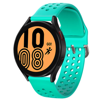 20mm Universal Round Holes Breathable Silicone Smart Watch Strap Replacement Wrist Band
