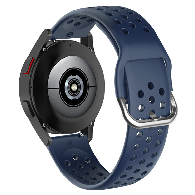 20mm Universal Round Holes Breathable Silicone Smart Watch Strap Replacement Wrist Band