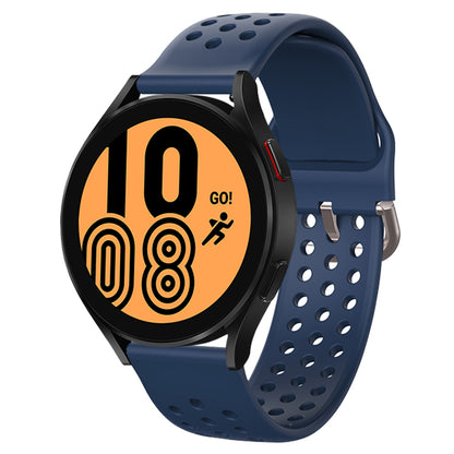20mm Universal Round Holes Breathable Silicone Smart Watch Strap Replacement Wrist Band