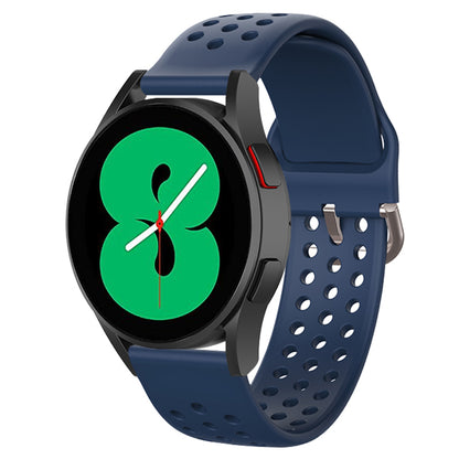 20mm Universal Round Holes Breathable Silicone Smart Watch Strap Replacement Wrist Band