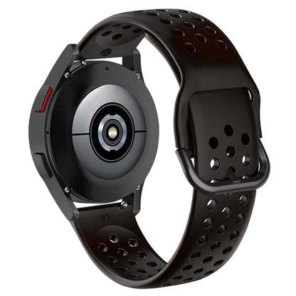 20mm Universal Round Holes Breathable Silicone Smart Watch Strap Replacement Wrist Band