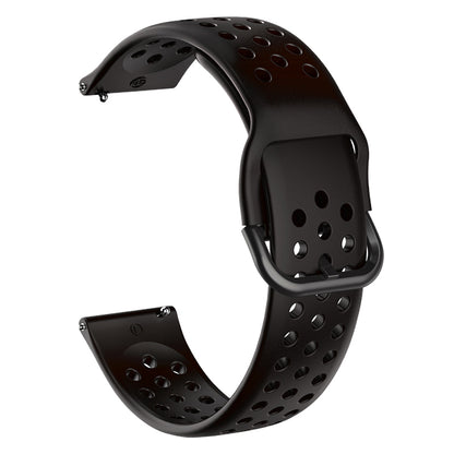 20mm Universal Round Holes Breathable Silicone Smart Watch Strap Replacement Wrist Band