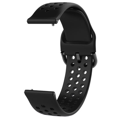 20mm Universal Round Holes Breathable Silicone Smart Watch Strap Replacement Wrist Band