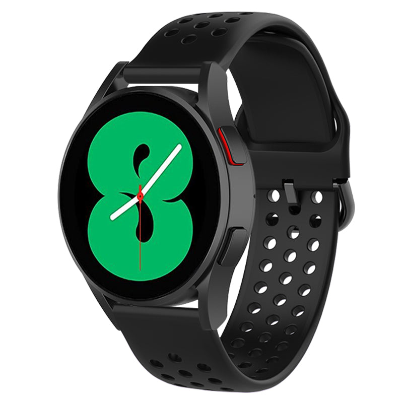 20mm Universal Round Holes Breathable Silicone Smart Watch Strap Replacement Wrist Band