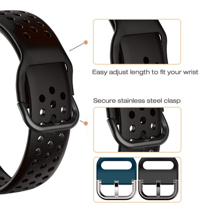 20mm Universal Round Holes Breathable Silicone Smart Watch Strap Replacement Wrist Band
