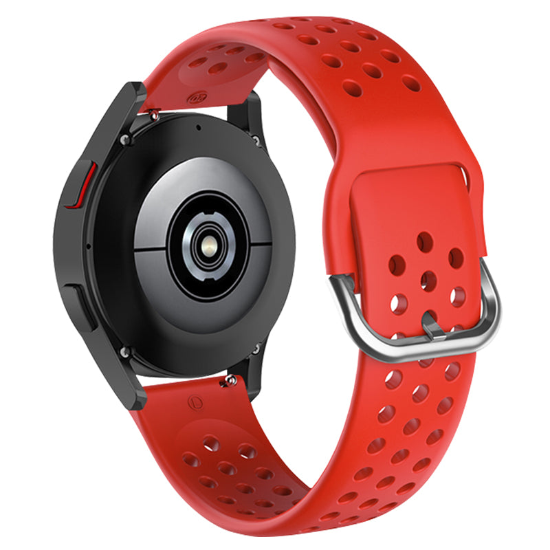20mm Universal Round Holes Breathable Silicone Smart Watch Strap Replacement Wrist Band