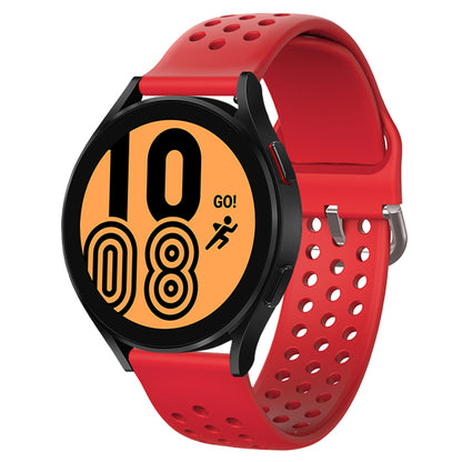 20mm Universal Round Holes Breathable Silicone Smart Watch Strap Replacement Wrist Band