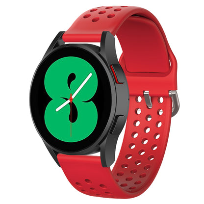 20mm Universal Round Holes Breathable Silicone Smart Watch Strap Replacement Wrist Band