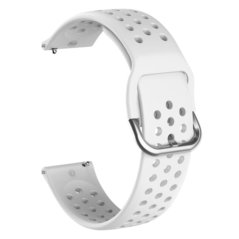 20mm Universal Round Holes Breathable Silicone Smart Watch Strap Replacement Wrist Band