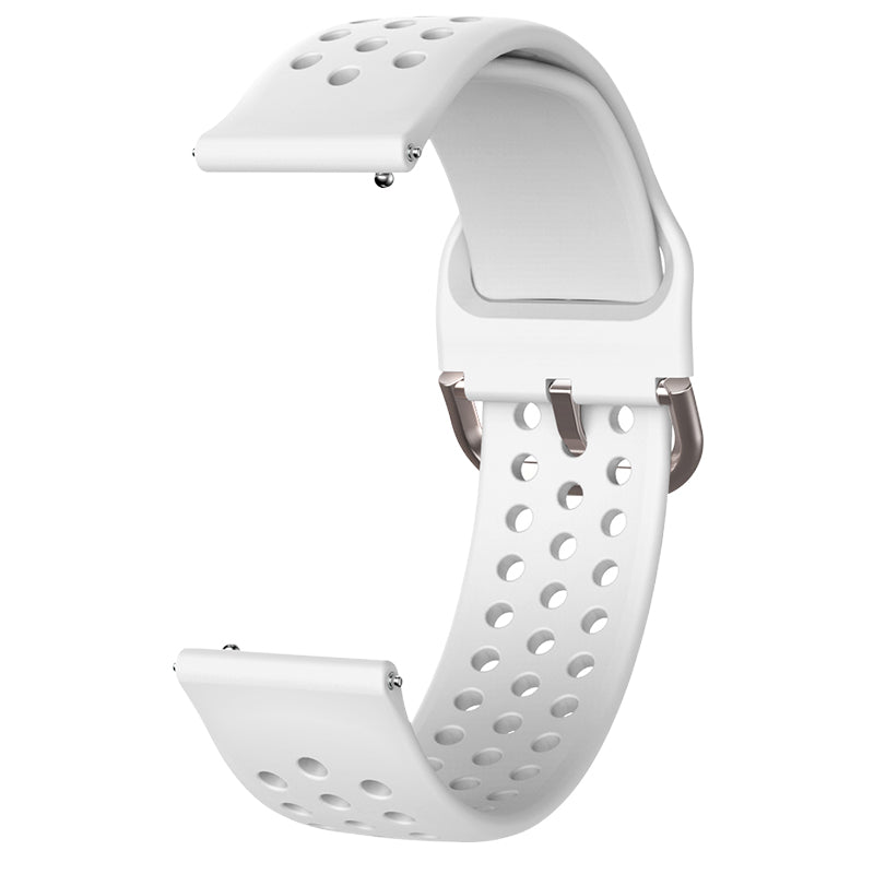 20mm Universal Round Holes Breathable Silicone Smart Watch Strap Replacement Wrist Band