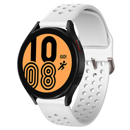 20mm Universal Round Holes Breathable Silicone Smart Watch Strap Replacement Wrist Band