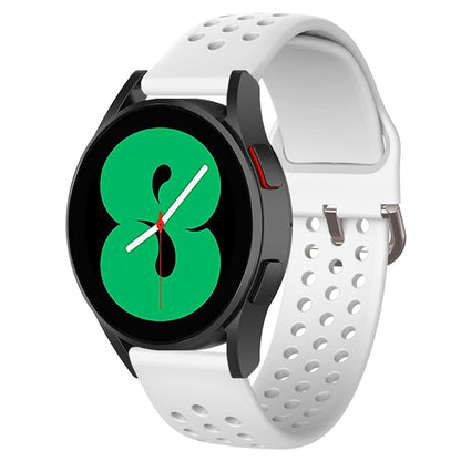 20mm Universal Round Holes Breathable Silicone Smart Watch Strap Replacement Wrist Band