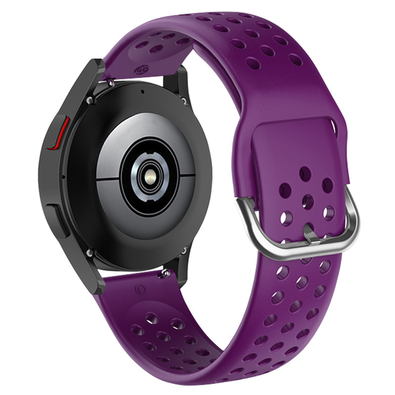 20mm Universal Round Holes Breathable Silicone Smart Watch Strap Replacement Wrist Band