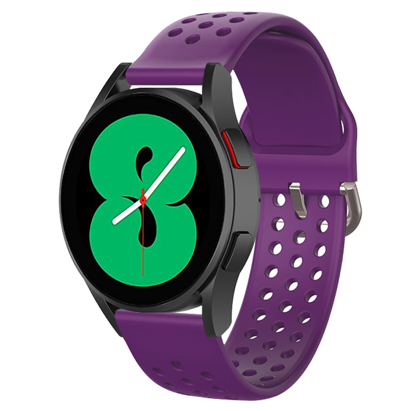 20mm Universal Round Holes Breathable Silicone Smart Watch Strap Replacement Wrist Band