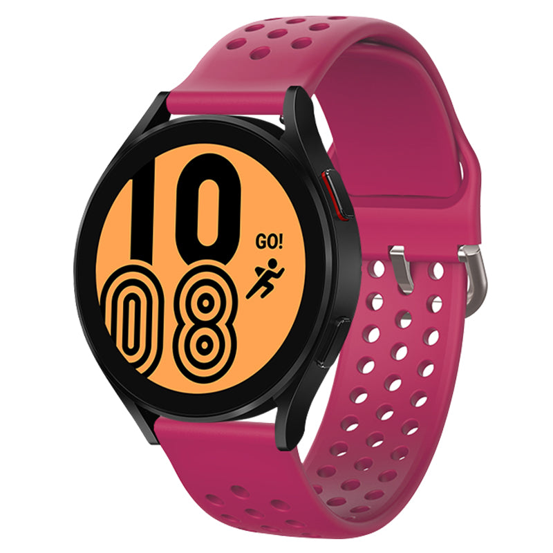 20mm Universal Round Holes Breathable Silicone Smart Watch Strap Replacement Wrist Band