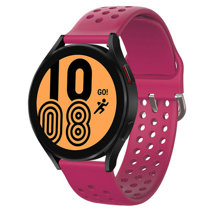 20mm Universal Round Holes Breathable Silicone Smart Watch Strap Replacement Wrist Band