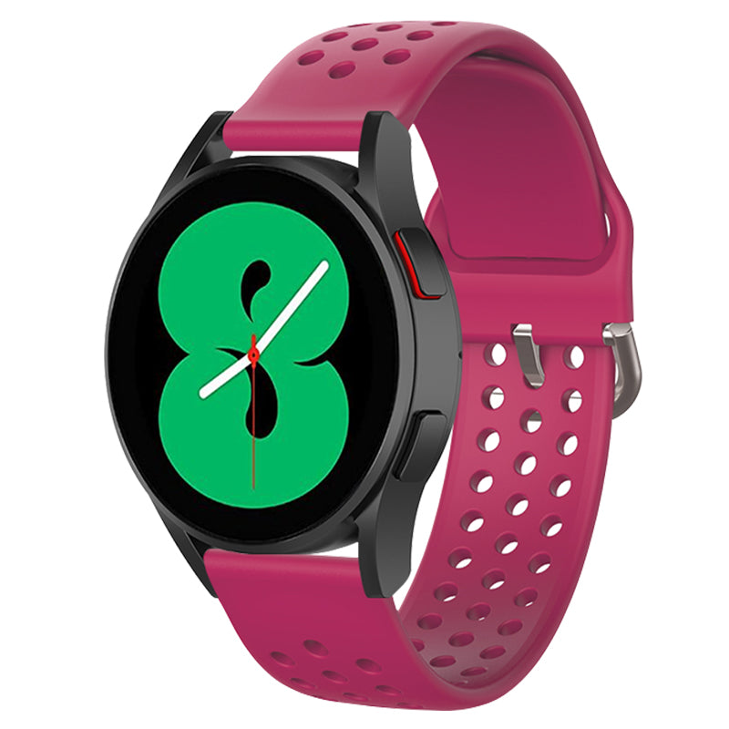 20mm Universal Round Holes Breathable Silicone Smart Watch Strap Replacement Wrist Band