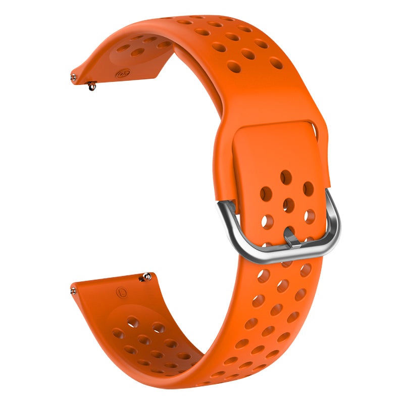 20mm Universal Round Holes Breathable Silicone Smart Watch Strap Replacement Wrist Band