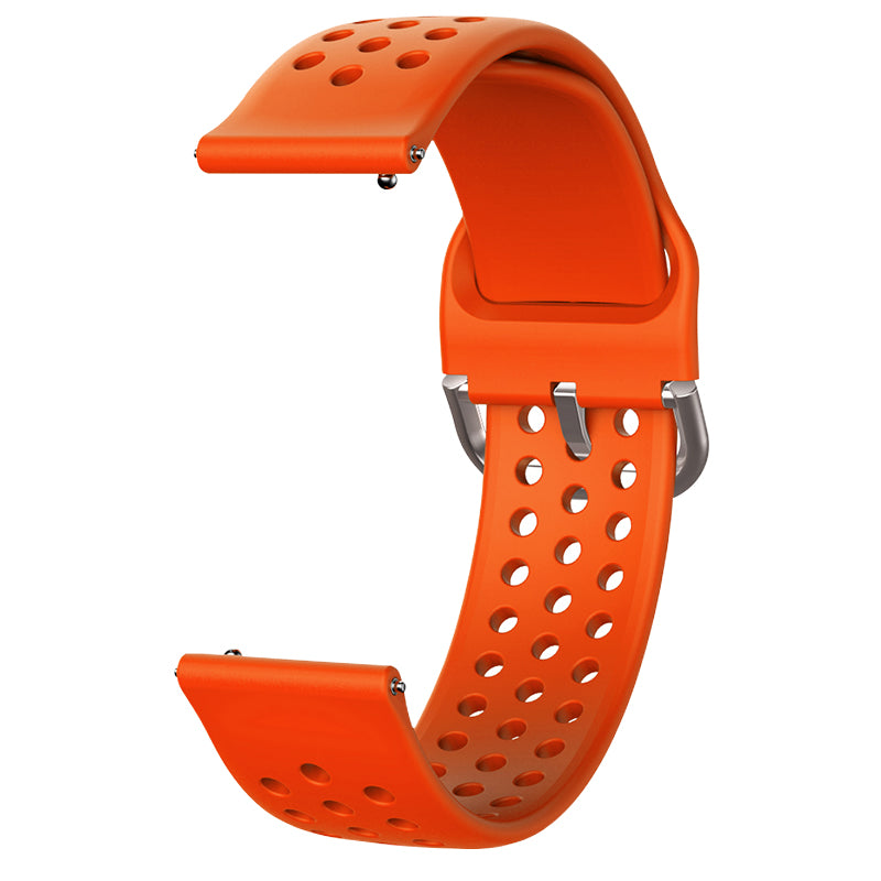 20mm Universal Round Holes Breathable Silicone Smart Watch Strap Replacement Wrist Band