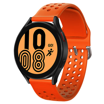 20mm Universal Round Holes Breathable Silicone Smart Watch Strap Replacement Wrist Band