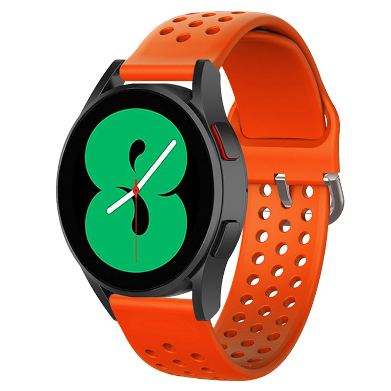 20mm Universal Round Holes Breathable Silicone Smart Watch Strap Replacement Wrist Band